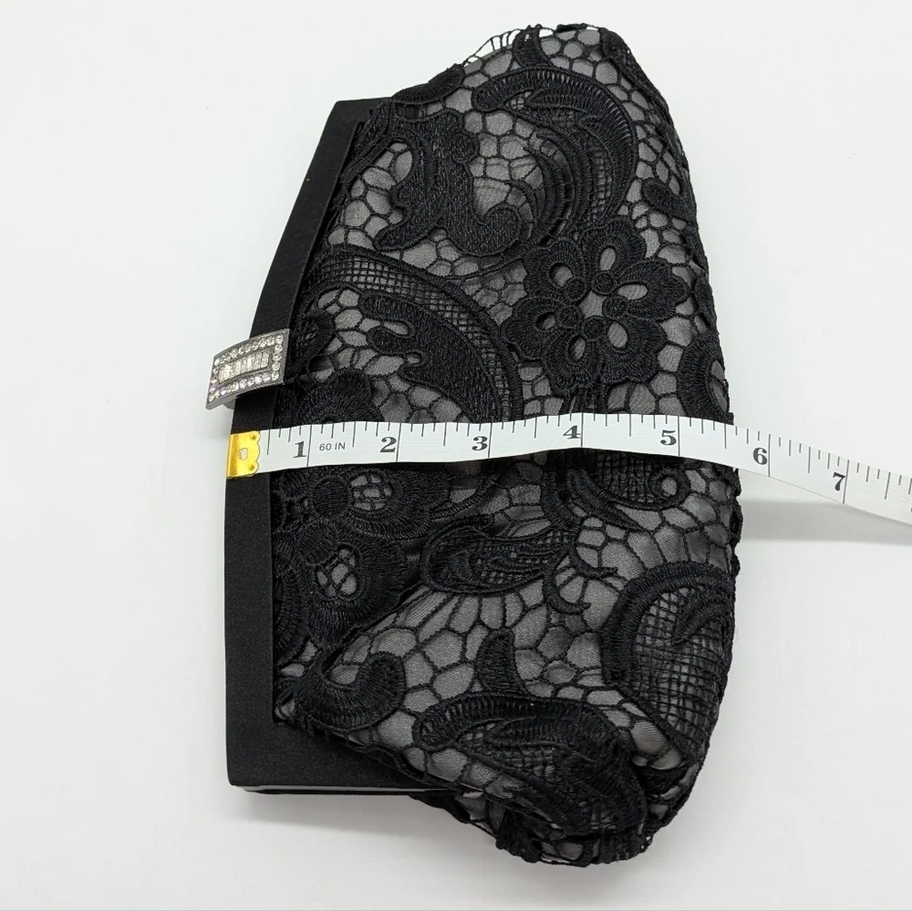 ✨3/$15 Lulu Townsend Black Silver Lace Evening Clutch